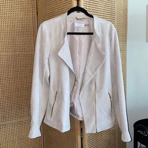 Cream suede Moto jacket